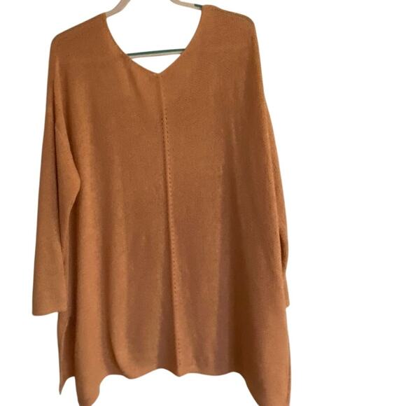 Ces Femme Rose Sweater V-neck Long Sleeves Warm Cozy Oversized - Picture 2 of 6